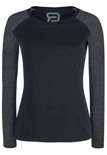 RED by EMP - Long Raglan Road - Maglia a maniche lunghe - Donna - nero grigio scuro