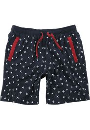 RED by EMP - Schwarze Badeshorts mit Alloverprint und roten Details - Bermuda - Uomo - nero