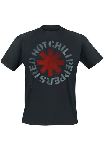 Red Hot Chili Peppers - Stencil Black - T-Shirt - Uomo - nero