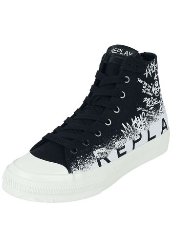 Replay Footwear - SNAP - SNAP GRAFFITI HIGHT - Sneakers alte - Uomo - nero bianco