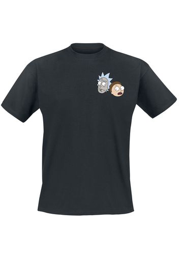 Rick And Morty - Heads - Embroidered - T-Shirt - Uomo - nero