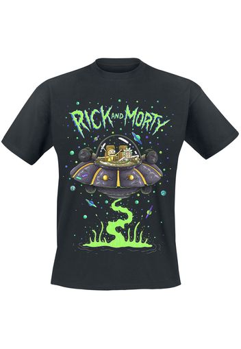 Rick And Morty - Spaceship - T-Shirt - Uomo - nero