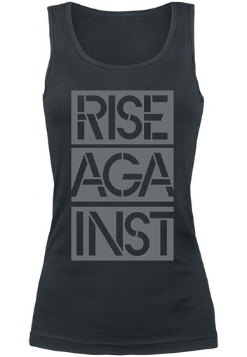 Rise Against - Stacked Ghost Notes Stencil - Top - Donna - nero