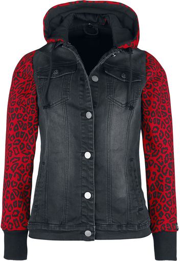 Rock Rebel by EMP - Black/Red Between-Seasons Jacket with Animal Print - Giacca di mezza stagione - Donna - nero rosso