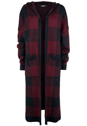 Rock Rebel by EMP - Black/red checkered cardigan with hood - Cardigan - Donna - nero rosso