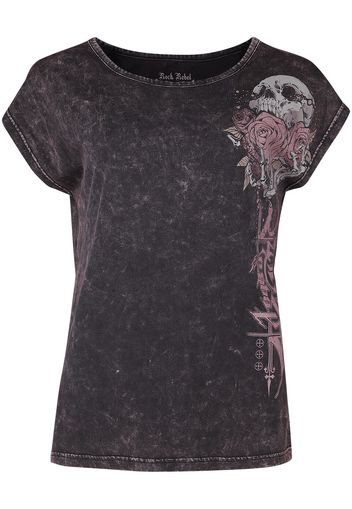 Rock Rebel by EMP - T-shirt with Individual Wash - T-Shirt - Donna - grigio
