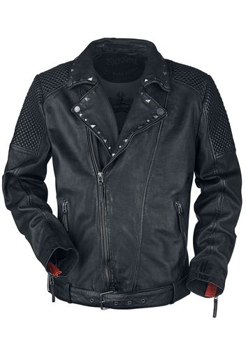 Rock Rebel by EMP, Rock Rebel by EMP - On the road again - Giacca di pelle  - Uomo - nero rosso