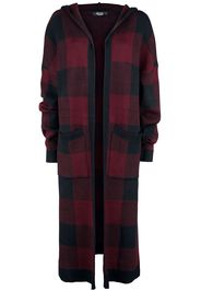 Rock Rebel by EMP - Black/red checkered cardigan with hood - Cardigan - Donna - nero rosso