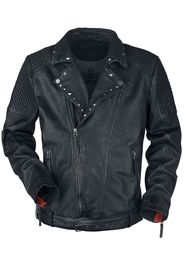 Rock Rebel by EMP - On the road again - Giacca di pelle - Uomo - nero rosso