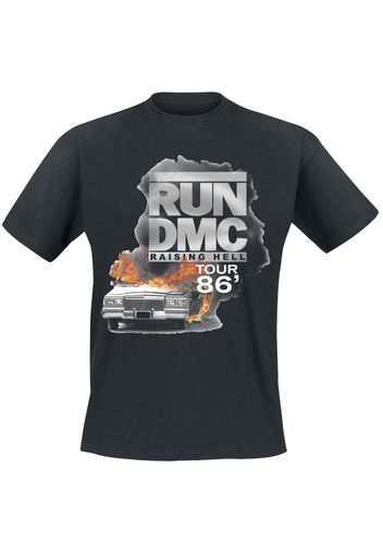 Run DMC - Burning Cadillac Tour 86 - T-Shirt - Uomo - nero