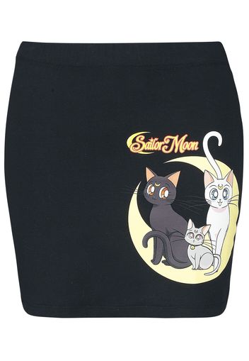 Sailor Moon - Luna, Artemis & Diana - Minigonna - Donna - nero