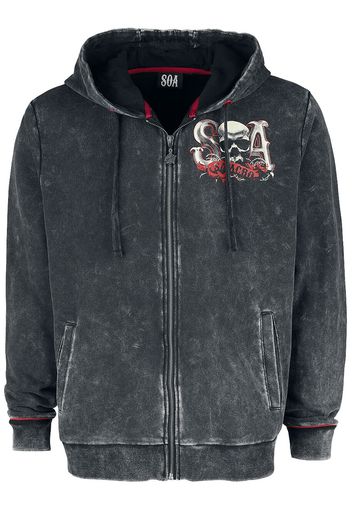 Sons Of Anarchy - SOA - Felpa con cappuccio - Uomo - grigio scuro