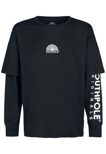 Southpole - Basic Double Sleeve Tee - T-Shirt - Uomo - nero