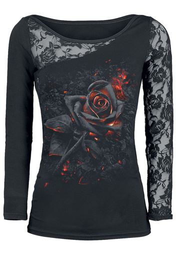 Spiral - Burnt Rose - Maglia a maniche lunghe - Donna - nero