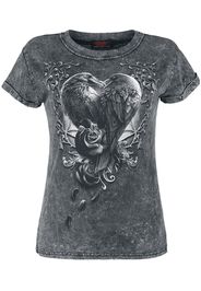 Spiral - Raven Heart - T-Shirt - Donna - grigio