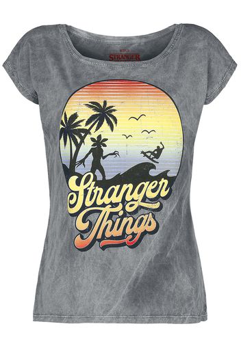 Stranger Things - Surf - T-Shirt - Donna - grigio