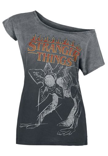 Stranger Things - Fire Logo - T-Shirt - Donna - grigio