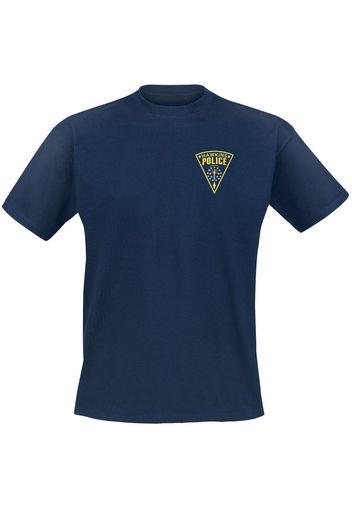 Stranger Things - Hawkins Police Badge - T-Shirt - Uomo - blu