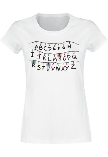 Stranger Things - Alphabet Lights - T-Shirt - Donna - bianco