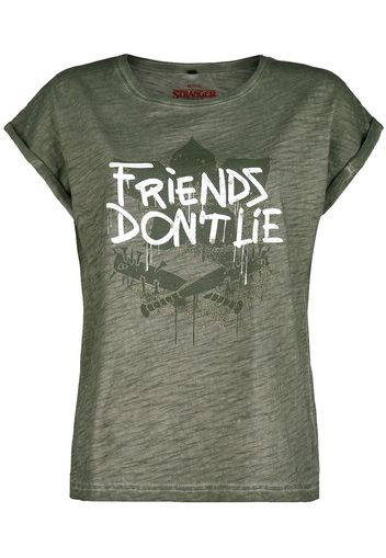 Stranger Things - Friends Don't Lie - T-Shirt - Donna - verde