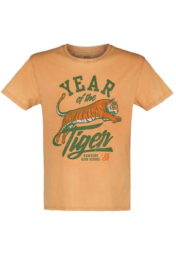 Stranger Things - Year Of The Tiger - T-Shirt - Uomo - arancione