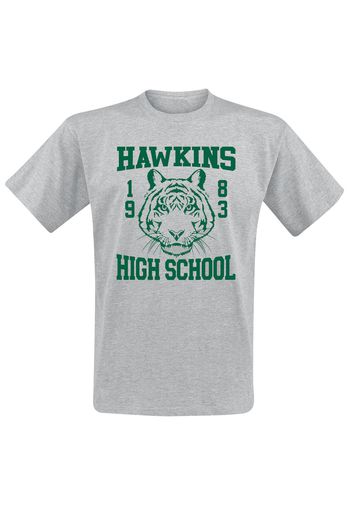 Stranger Things - Hawkins High School - T-Shirt - Uomo - grigio sport