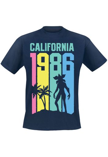 Stranger Things - California 1986 - T-Shirt - Uomo - blu navy