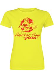 Stranger Things - Surfer Boy Pizza - T-Shirt - Donna - giallo