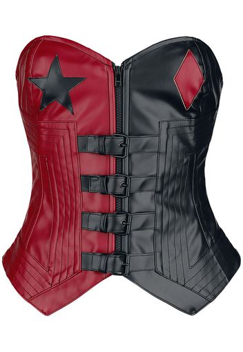 Suicide Squad - 2 - Harley Quinn - Corsetto - Donna - nero rosso