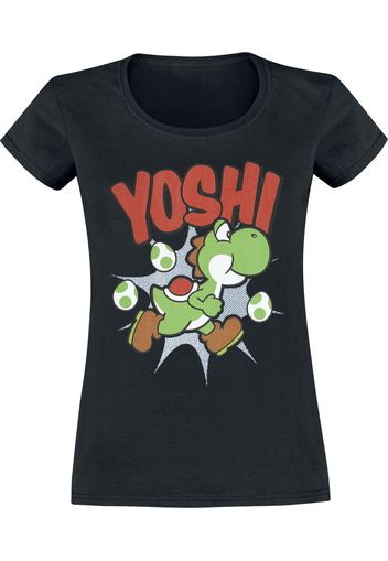 Super Mario - Yoshi - T-Shirt - Donna - nero