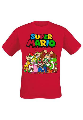 Super Mario - Group Shot - T-Shirt - Uomo - rosso