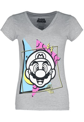 Super Mario -  - T-Shirt - Donna - grigio sport