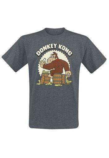 Super Mario - Donkey Kong - T-Shirt - Uomo - grigio scuro