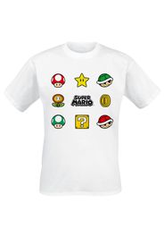 Super Mario - Items - T-Shirt - Uomo - bianco