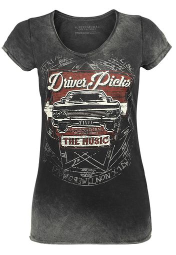 Supernatural - Driver Picks The Music - T-Shirt - Donna - grigio