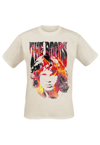 The Doors - Jim Face Fire - T-Shirt - Uomo - crema