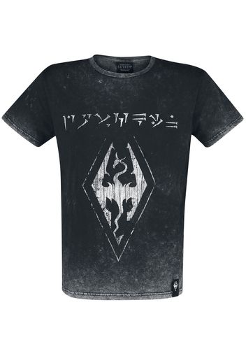 The Elder Scrolls - V - Skyrim - Dovahkiin Logo - T-Shirt - Uomo - nero