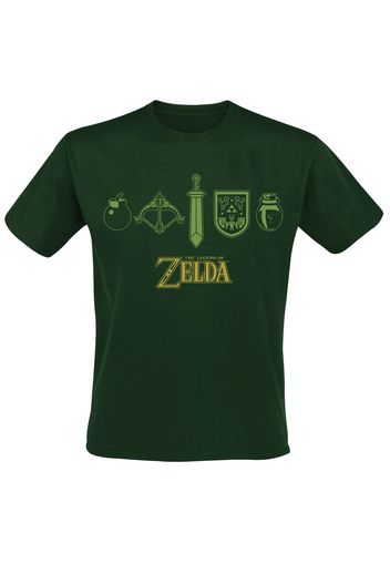 The Legend Of Zelda - Quest Essentials - T-Shirt - Uomo - verde