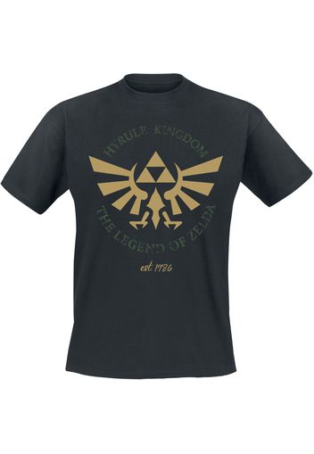 The Legend Of Zelda - Hyrule Crest - T-Shirt - Uomo - nero