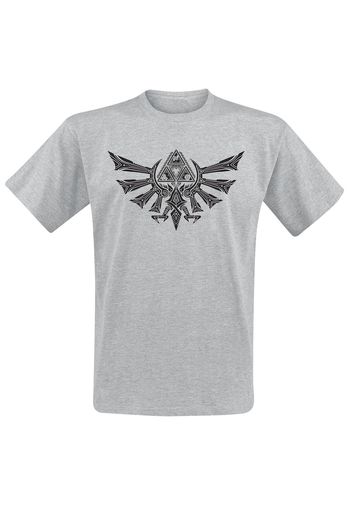 The Legend Of Zelda - Hyrule Tribal - T-Shirt - Uomo - grigio sport