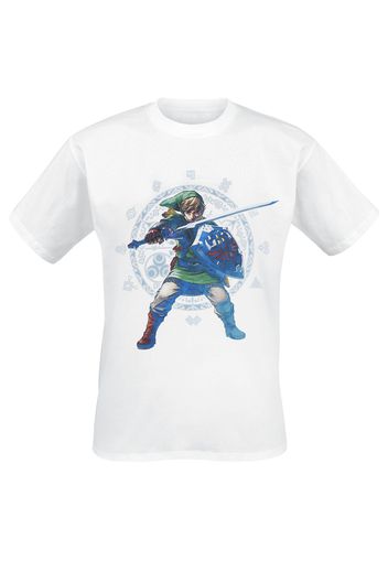 The Legend Of Zelda - Skyward Sword Pose - T-Shirt - Uomo - bianco