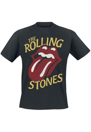 The Rolling Stones - Vintage Type Tongue - T-Shirt - Uomo - nero