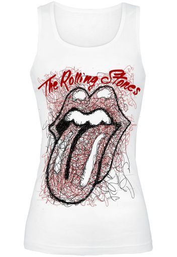 The Rolling Stones - Sketch Tongue - Top - Donna - bianco