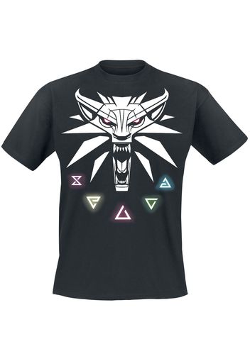 The Witcher - Signs Of The Witcher - T-Shirt - Uomo - nero
