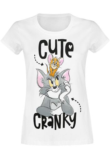 Tom And Jerry - Cute And Cranky - T-Shirt - Donna - bianco