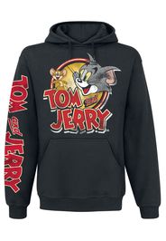 Tom And Jerry - Cartoon Logo - Felpa con cappuccio - Uomo - nero