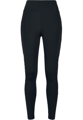 Urban Classics - Ladies Highwaist Biker Tech Mesh Leggings - Leggings - Donna - nero