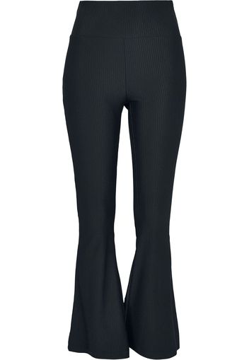 Urban Classics - Ladies High Waist Rib Boot Cut Leggings - Leggings - Donna - nero