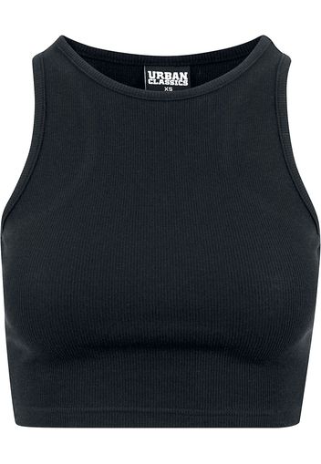 Urban Classics - Ladies Cropped Rib Top - Top - Donna - nero