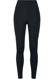 Urban Classics - Ladies Highwaist Biker Tech Mesh Leggings - Leggings - Donna - nero